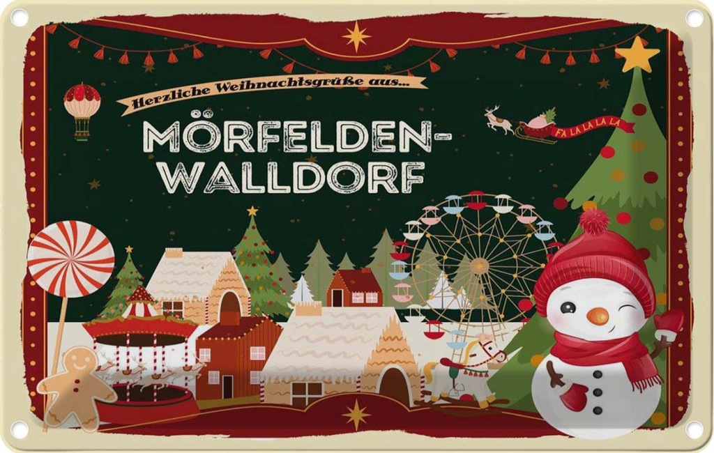 Blechschild 20x30 cm Weihnachten MÖRFELDEN-WALLDORF