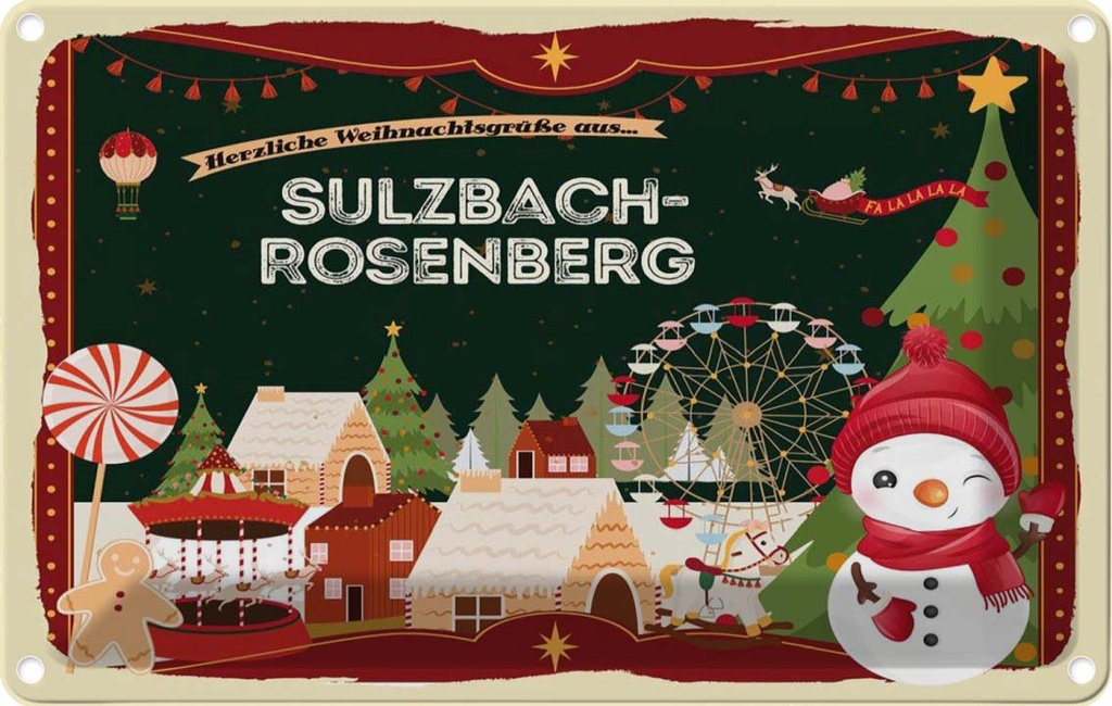 Blechschild 20x30 cm Weihnachten SULZBACH-ROSENBERG