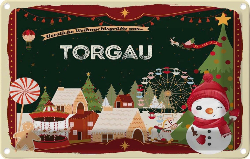 Blechschild 20x30 cm Weihnachten aus TORGAU