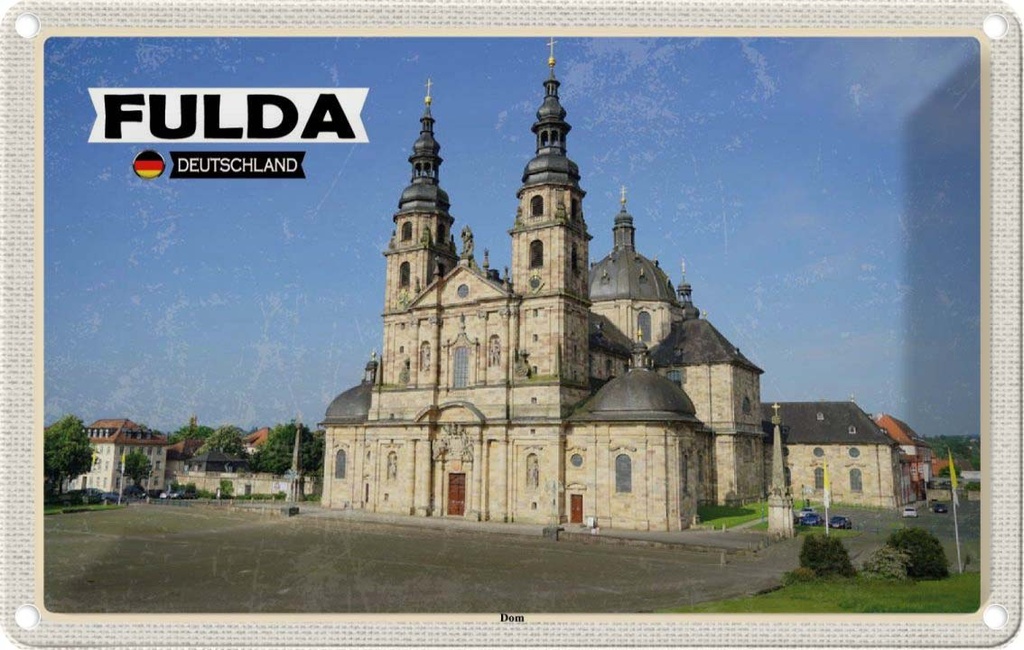 Blechschild 20x30 cm Fulda Dom Mittelalter Architekur Bildmotiv Reisemotiv Abenteuer Reisen Urlaub