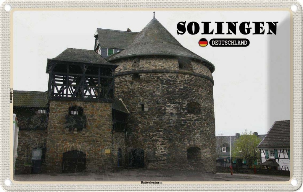 Blechschild 20x30 cm Sollingen Batterienturm Bildmotiv Reisemotiv Abenteuer Reisen Urlaub