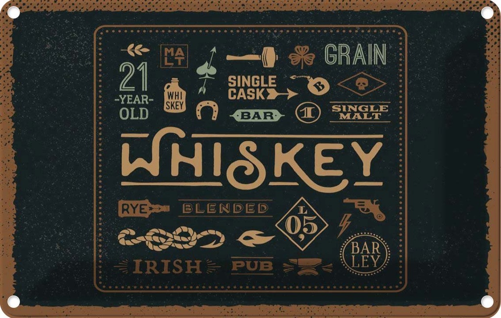 Blechschild 20x30 cm Whiskey blended irish pub