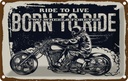 Blechschild 20x30 cm Ride to live Born to ride