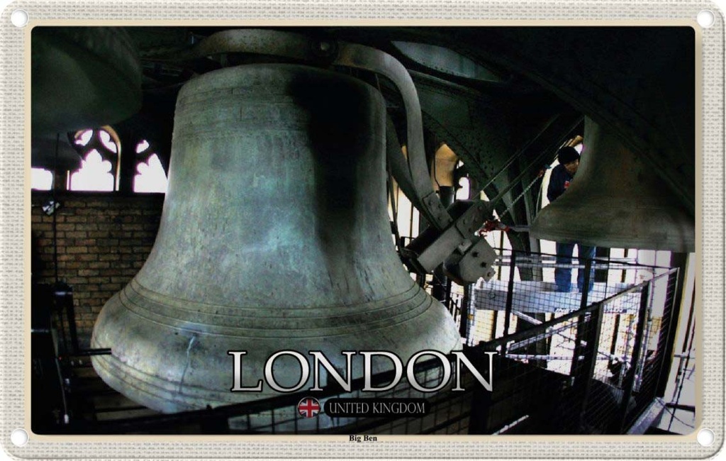 Blechschild 20x30 cm London UK England Big Ben Bildmotiv Reisemotiv Abenteuer Reisen Urlaub