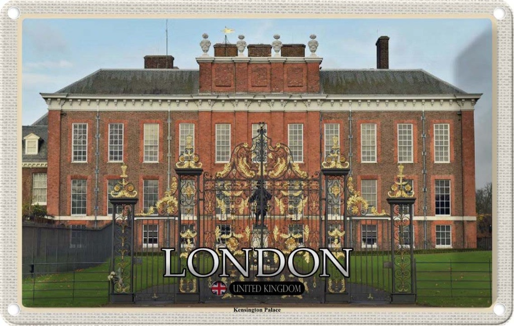 Blechschild 20x30 cm London England Kensington Palace Bildmotiv Reisemotiv Abenteuer Reisen Urlaub