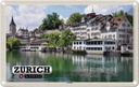Blechschild 20x30 cm Zürich Schweiz Altstadt Fluss Bildmotiv Reisemotiv Abenteuer Reisen Urlaub