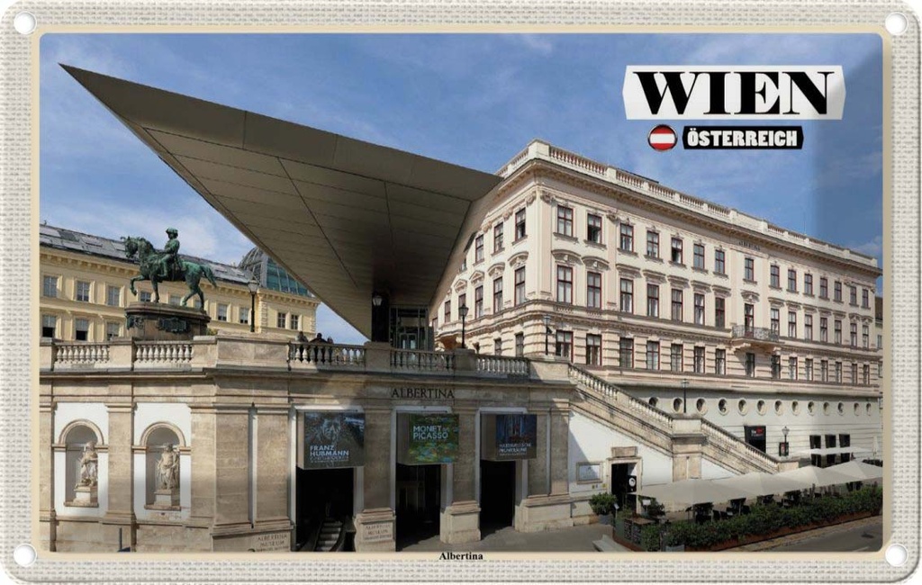Blechschild 20x30 cm Wien Österreich Albertina Bildmotiv Reisemotiv Abenteuer Reisen Urlaub