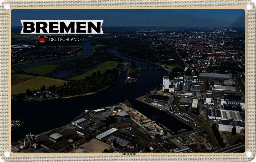 Blechschild 20x30 cm Bremen Deutschland Hemelingen Bildmotiv Reisemotiv Abenteuer Reisen Urlaub