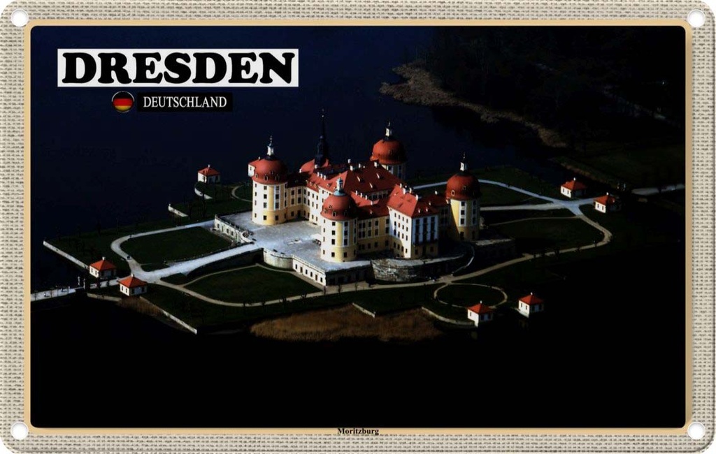 Blechschild 20x30 cm Dresden Deutschland Moritzburg Bildmotiv Reisemotiv Abenteuer Reisen Urlaub