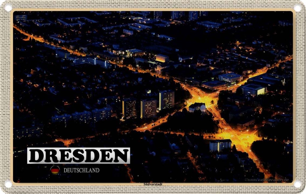 Blechschild 20x30 cm Dresden Deutschland Südvorstadt Bildmotiv Reisemotiv Abenteuer Reisen Urlaub
