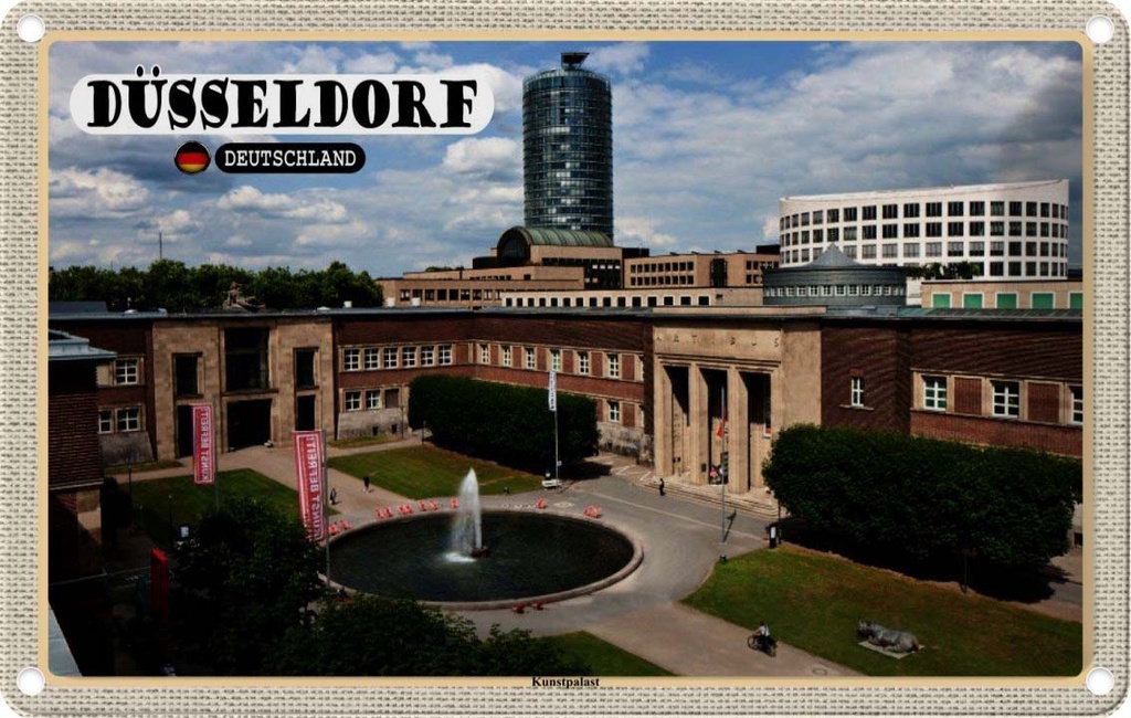 Blechschild 20x30 cm Düsseldorf Königsallee Altstadt Bildmotiv Reisemotiv Abenteuer Reisen Urlaub