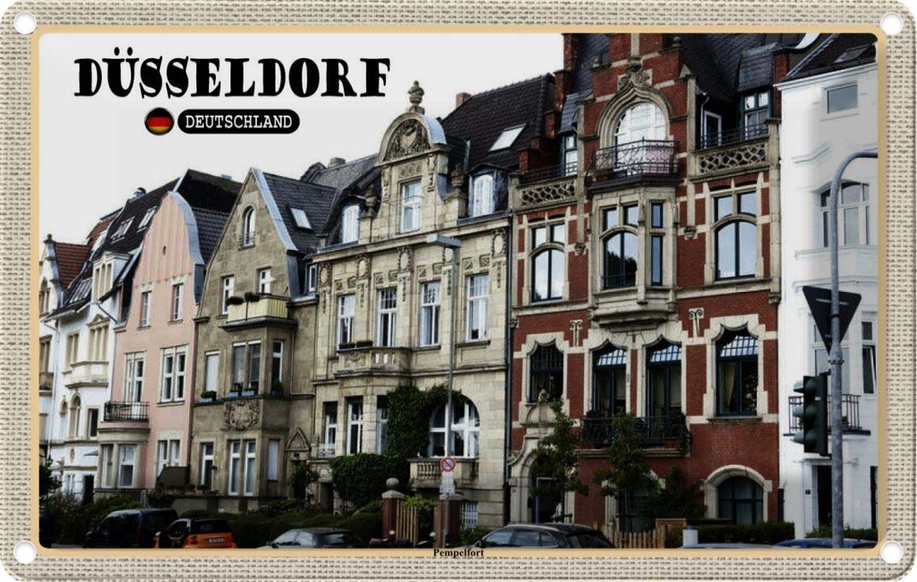 Blechschild 20x30 cm Düsseldorf Pempelfort Deutschland Bildmotiv Reisemotiv Abenteuer Reisen Urlaub