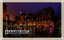 Blechschild 20x30 cm Hamburg Altona Stadt Nacht Bildmotiv Reisemotiv Abenteuer Reisen Urlaub