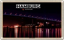 Blechschild 20x30 cm Hamburg Köhlbrandbrücke Nacht Bildmotiv Reisemotiv Abenteuer Reisen Urlaub