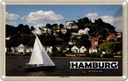 Blechschild 20x30 cm Hamburg Treppenviertel Boot Bildmotiv Reisemotiv Abenteuer Reisen Urlaub