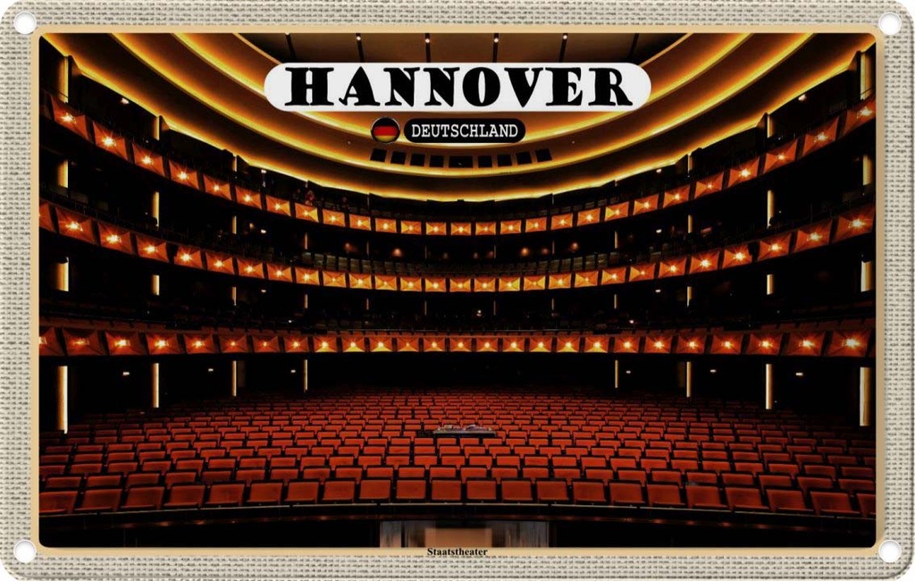 Blechschild 20x30 cm Hannover Staatstheater Bildmotiv Reisemotiv Abenteuer Reisen Urlaub