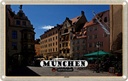 Blechschild 20x30 cm München Altstadt Gasthause Bildmotiv Reisemotiv Abenteuer Reisen Urlaub