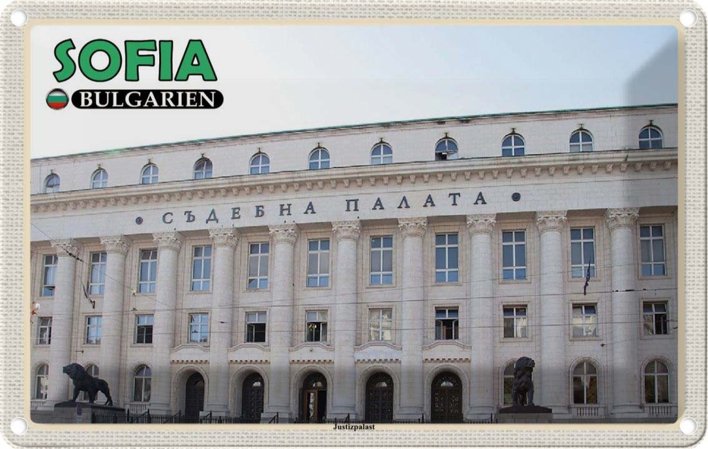 Blechschild 20x30 cm Sofia Bulgarien Justizpalast Bildmotiv Reisemotiv Abenteuer Reisen Urlaub