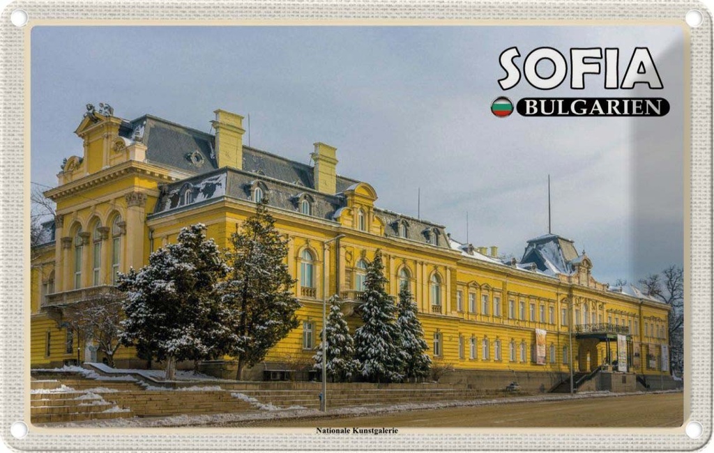 Blechschild 20x30 cm Sofia Bulgarien Kunstgalerie Bildmotiv Reisemotiv Abenteuer Reisen Urlaub