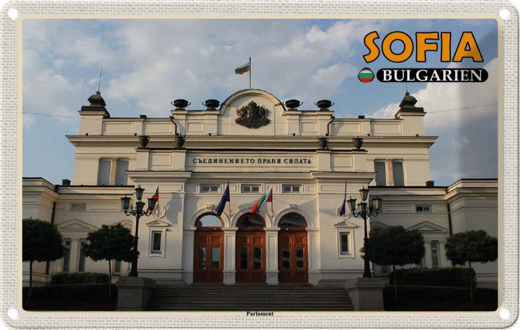 Blechschild 20x30 cm Sofia Bulgarien Parlament Bildmotiv Reisemotiv Abenteuer Reisen Urlaub