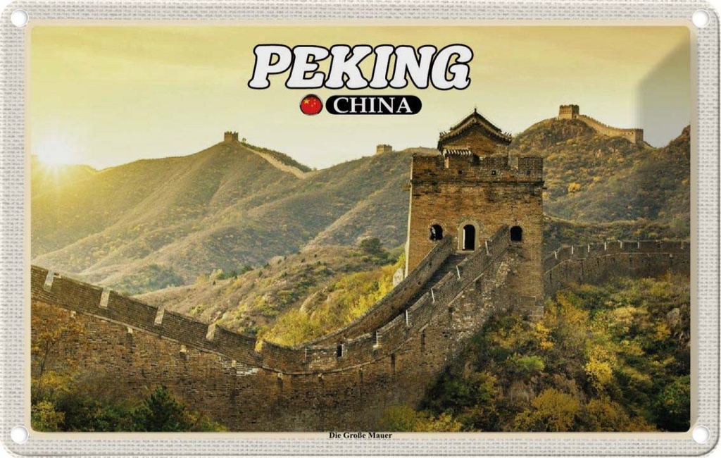 Blechschild 20x30 cm Peking China Die Große Mauer Bildmotiv Reisemotiv Abenteuer Reisen Urlaub