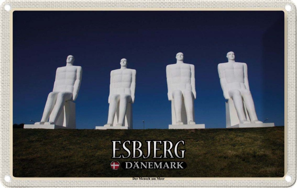 Blechschild 20x30 cm Esbjerg Dänemark Urlaub Der Mensch am Meer Bildmotiv Reisemotiv Abenteuer Reisen