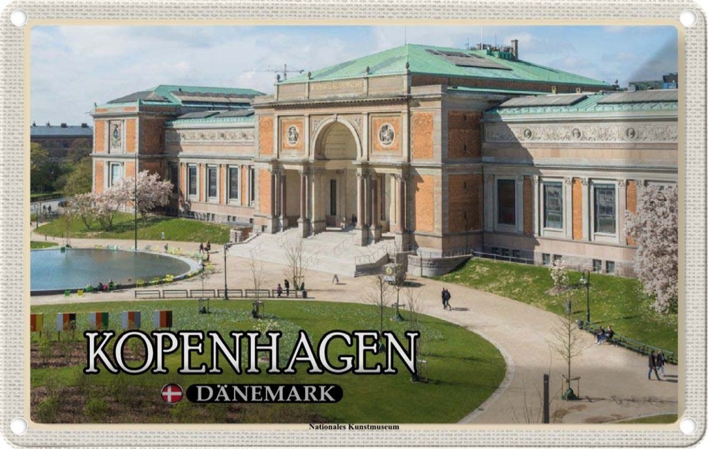 Blechschild 20x30 cm Kopenhagen Dänemark Kunstmuseum Bildmotiv Reisemotiv Abenteuer Reisen Urlaub