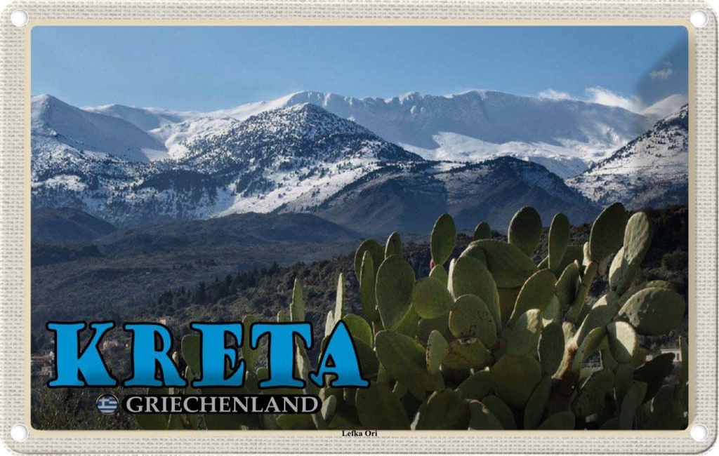 Blechschild 20x30 cm Kreta Griechenland Lefka Ori Gebirge Bildmotiv Reisemotiv Abenteuer Reisen Urlaub