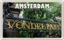 Blechschild 20x30 cm Amsterdam Niederlande Vondelpark Bildmotiv Reisemotiv Abenteuer Reisen Urlaub