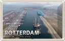 Blechschild 20x30 cm Rotterdam Niederlande Hafen Schiffe Bildmotiv Reisemotiv Abenteuer Reisen Urlaub