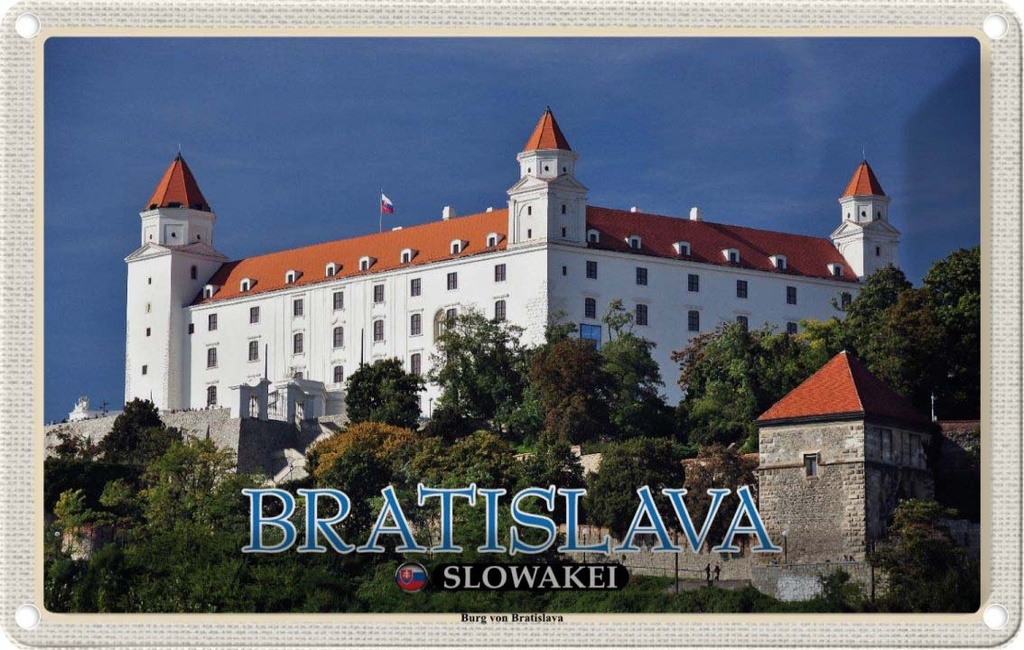Blechschild 20x30 cm Bratislava Slowakei Burg von Bildmotiv Reisemotiv Abenteuer Reisen Urlaub