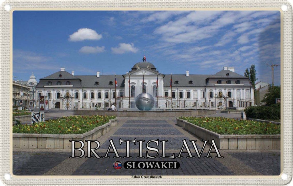 Blechschild 20x30 cm Bratislava Slowakei Palais Grassalkovich Abenteuer Reisen Urlaub