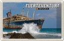Blechschild 20x30 cm Fuerteventura Spanien Wrack American Star Bildmotiv Reisemotiv Abenteuer Reisen Urlaub
