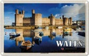 Blechschild 20x30 cm Wales United Kingdom Caernarfon Castle Bildmotiv Reisemotiv Abenteuer Reisen Urlaub