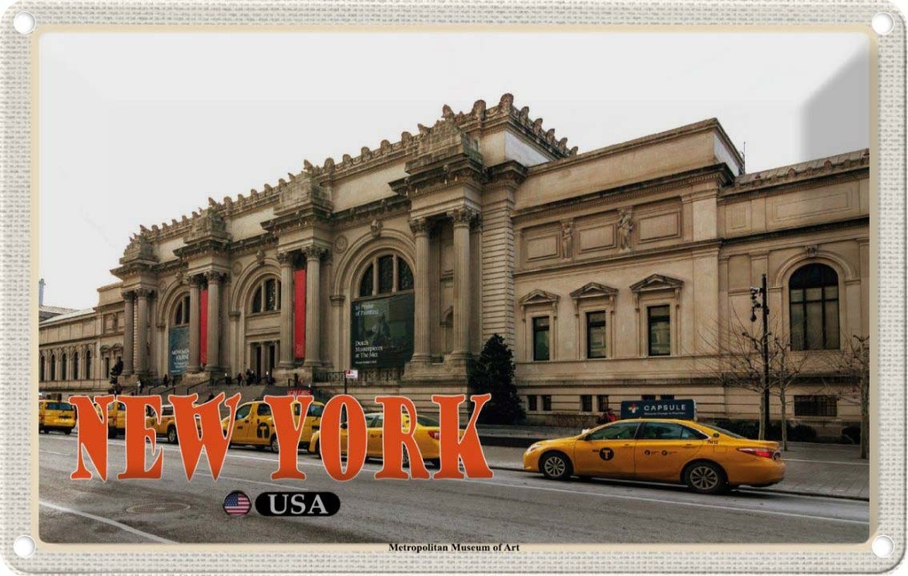 Blechschild 20x30 cm New York Reisen Urlaub USA Metropolitan Museum of Art Bildmotiv Reisemotiv Abenteuer