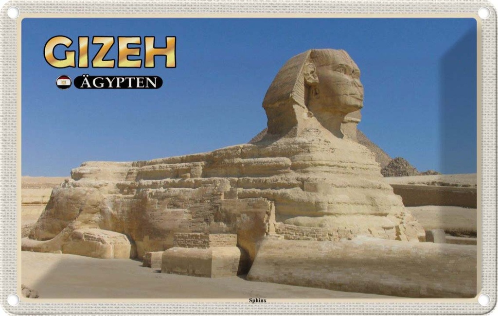 Blechschild 20x30 cm Gizeh Ägypten Sphinx Bildmotiv Reisemotiv Abenteuer Reisen Urlaub