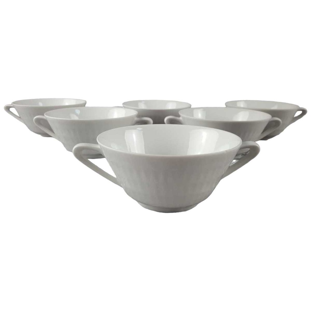 [458110508] 6er Set Suppentasse Suppenbecher Zeh Scherzer Einzelteile Weiß gebraucht - gut
