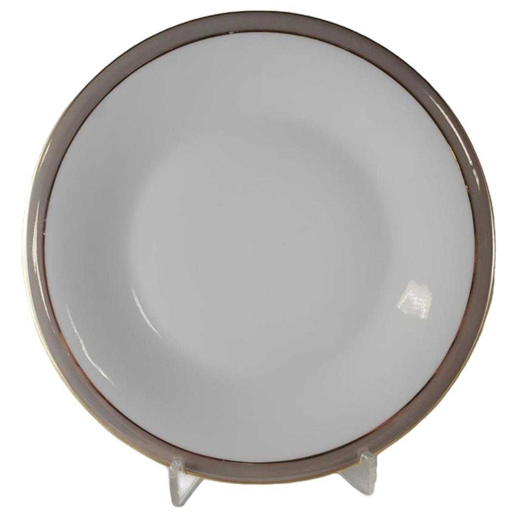 [2126852] Kuchenteller Dessertteller Frühstücksteller Goldrand 19,5 cm Hertel Jacob Rehau grau (gebraucht - gut)