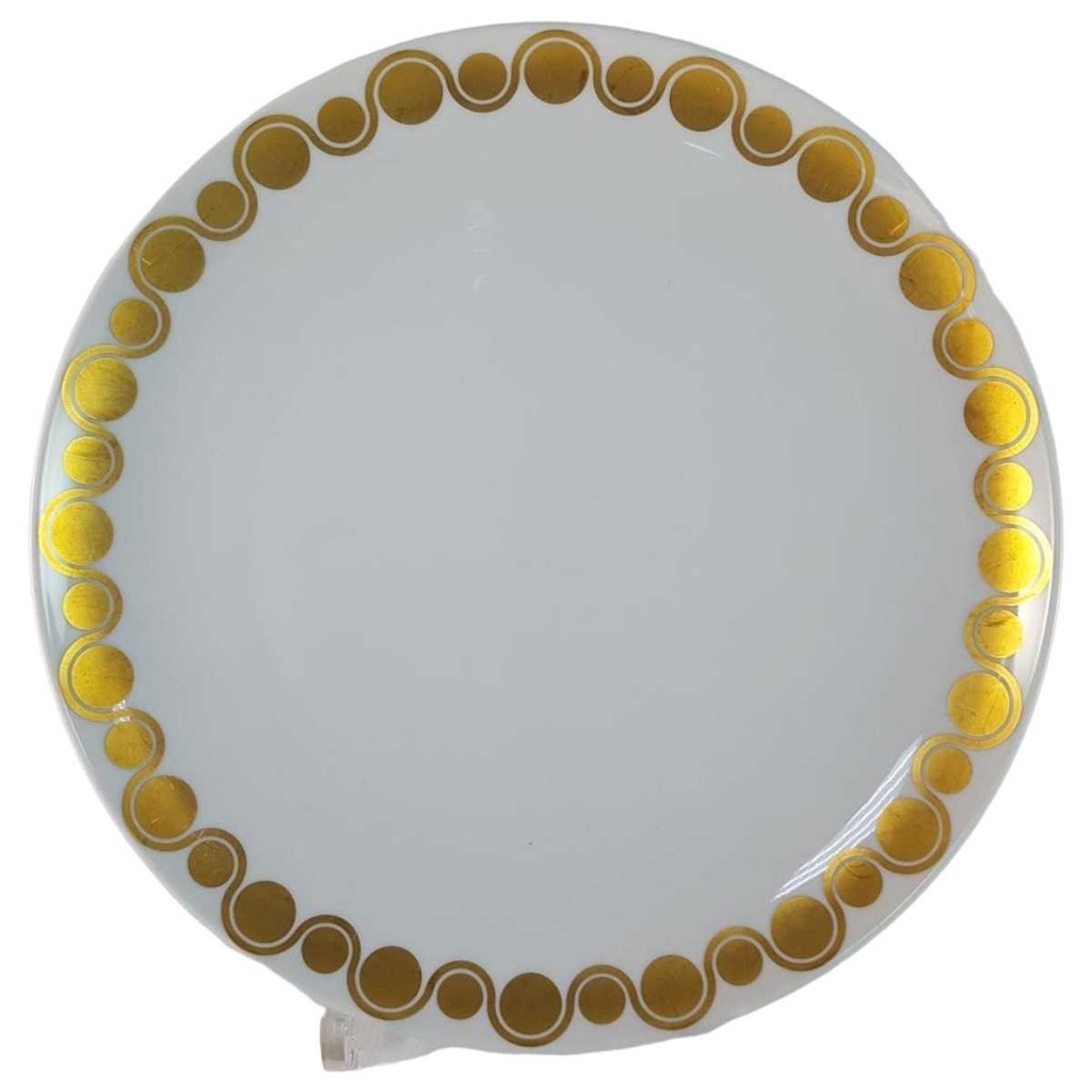 [458157522] Speiseteller Essteller Golddekor 26 cm Hutschenreuther weiß braun (gebraucht - gut)