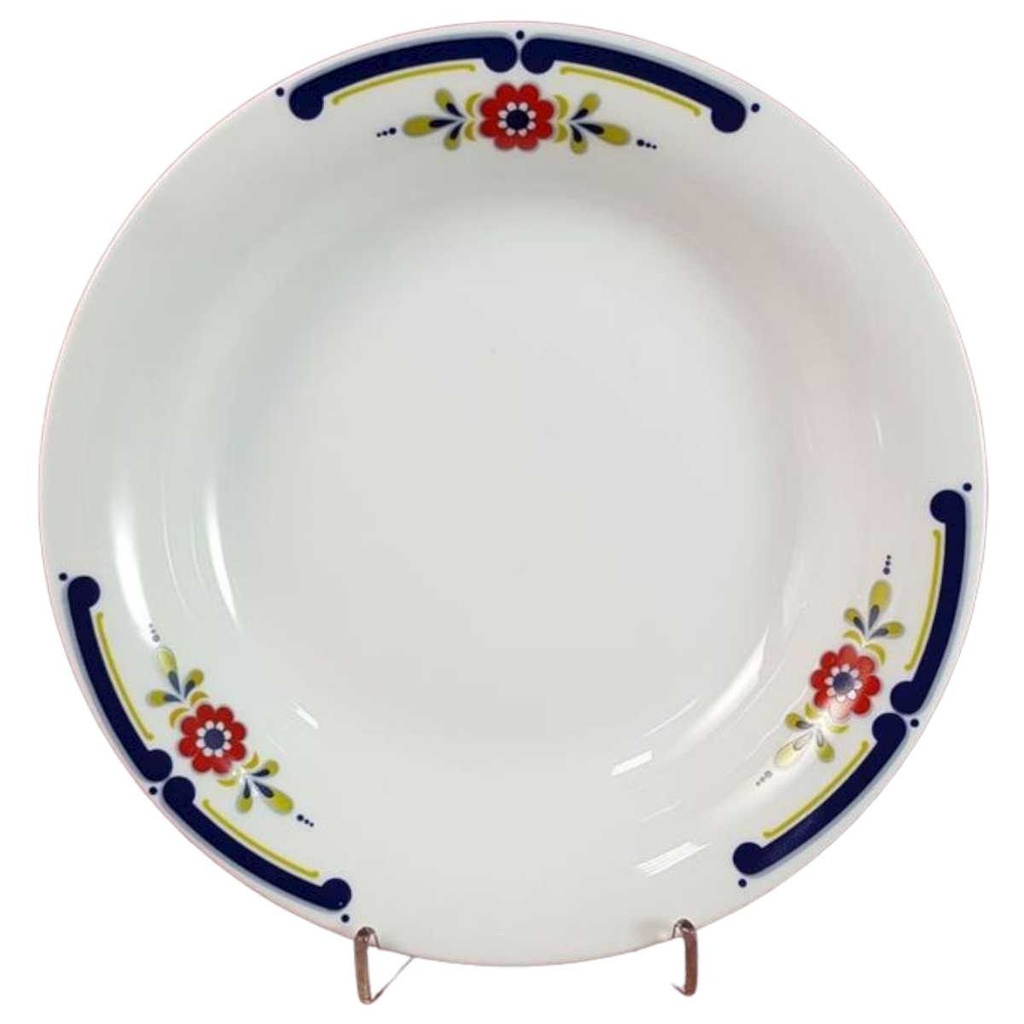 [45816233002] Suppenteller 22,7 cm Mitterteich Form 890 blau grün rot Blumendekor Blumen (gebraucht - akzeptabel)