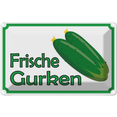 Blechschild 20x30 cm frische Gurken Verkauf Hofladen Marktstand Laden Obst Gemüse