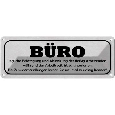 Blechschild 10x27 cm Büro Ablenkung Arbeitszeiten Beruf Arbeit