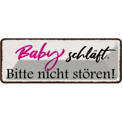 Blechschild 10x27 cm Baby schläft bitte nicht stören