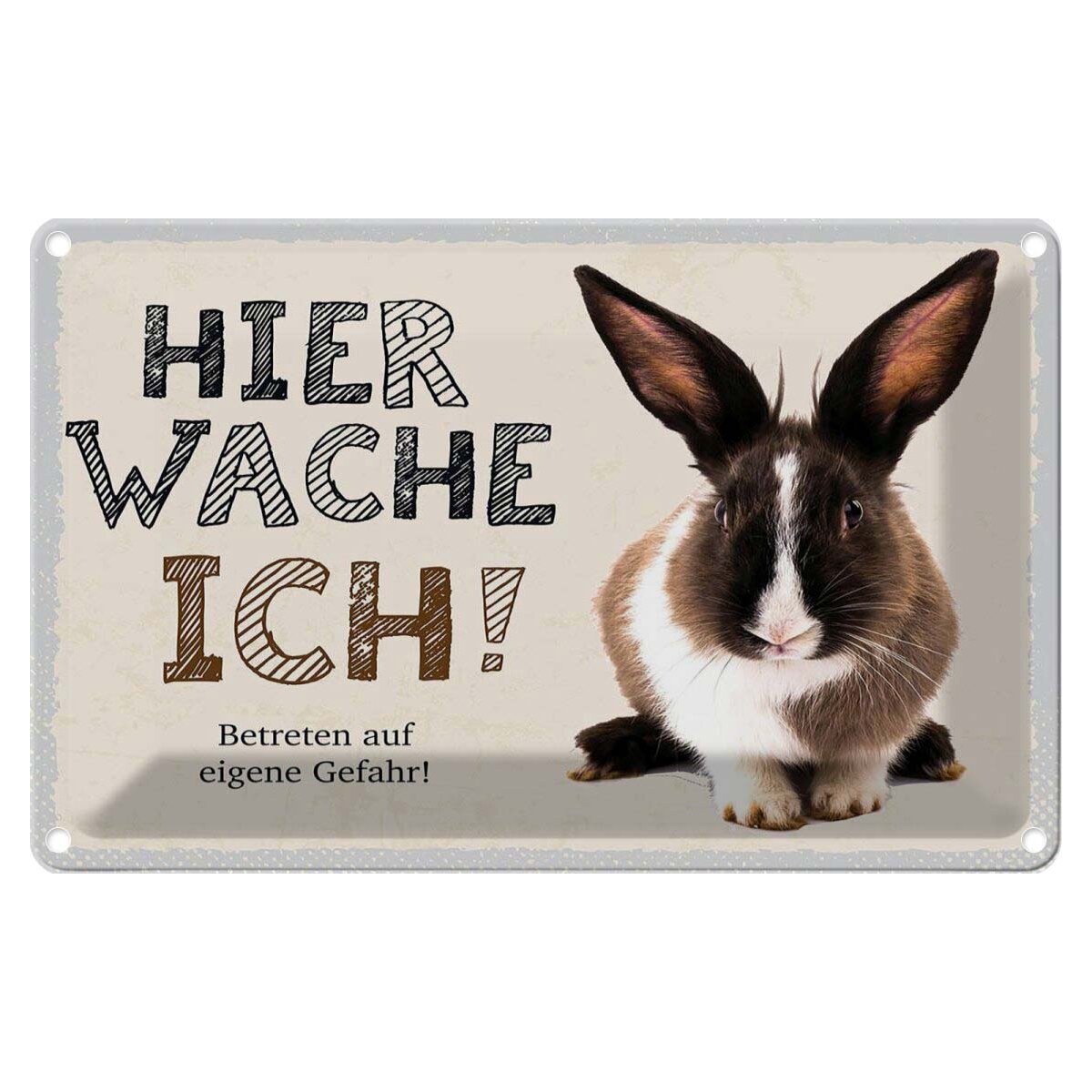 Targa In Metallo 'Hier Wache Ich!' Con Cane Berger Suisse - 30x20 Cm, Resistente Alle Intemperie, Per Cancello Giardino E Porta - 6