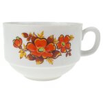 Kaffeetasse Schirnding Blumen Braun Orange gebraucht - gut