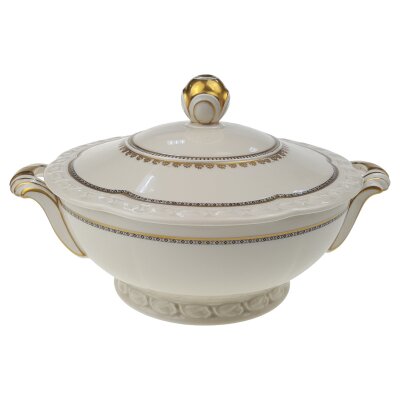 Ragoutterrine 1,8 L Edelstein Frauenlob Elfenbein Goldrand 6965 gebraucht - sehr gut
