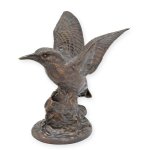 Bronzeskulptur Bronzefigur Eisvogel