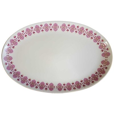 Servierplatte Speiseplatte Fleischplatte Steakplatte 32x21 cm Graf von Henneberg Pink Gold gebraucht - gut