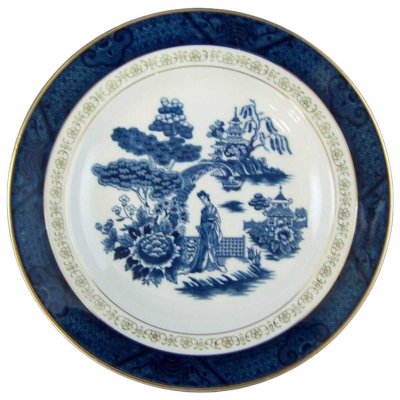 Suppenteller 23 cm N.K.T. Japan Double Phoenix Blau gebraucht - sehr gut