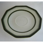 Untertasse für Kaffee 14,8 cm Winterling Kirchenlamitz Bergamo Grüner Rand gebraucht - gut